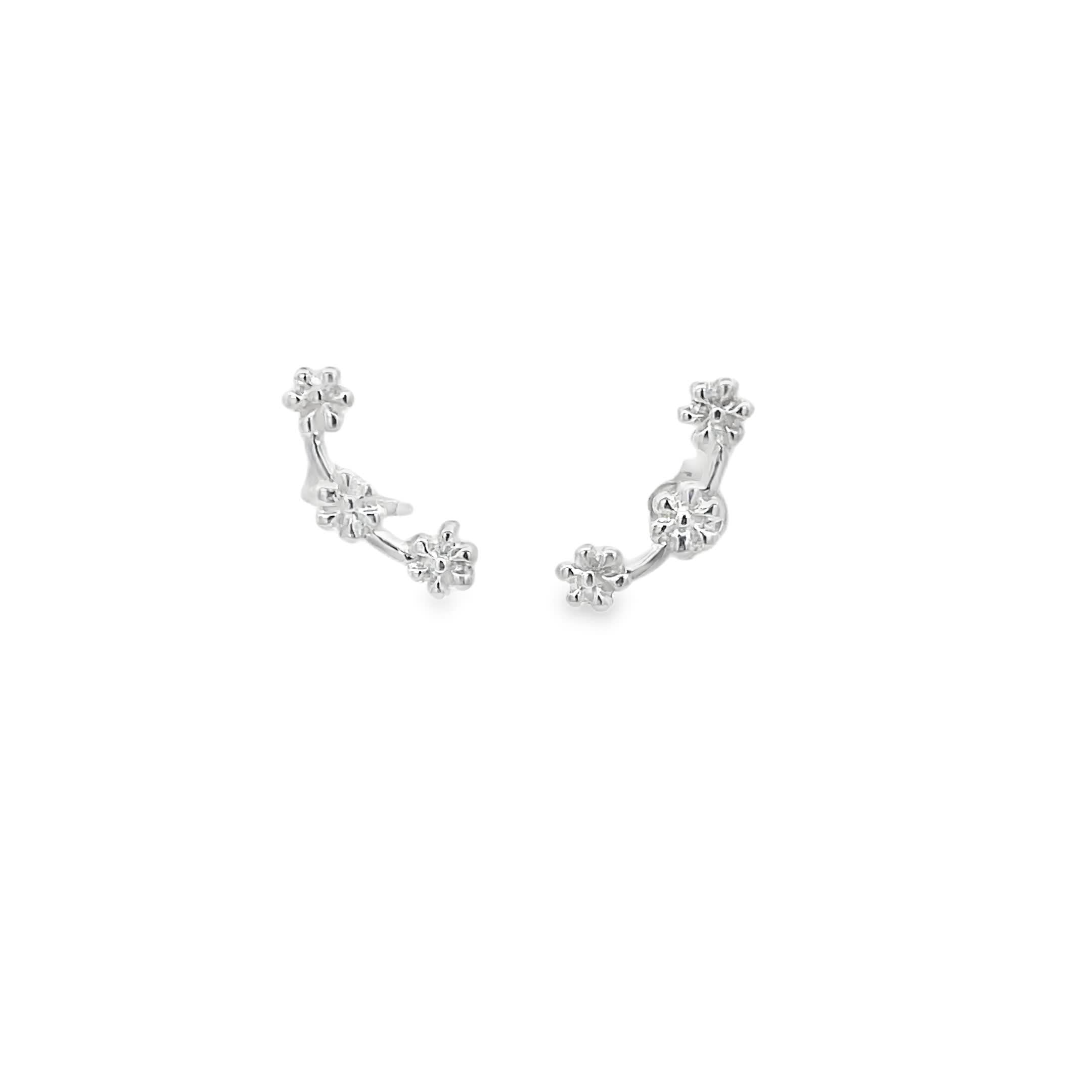 Triple flower stud earring